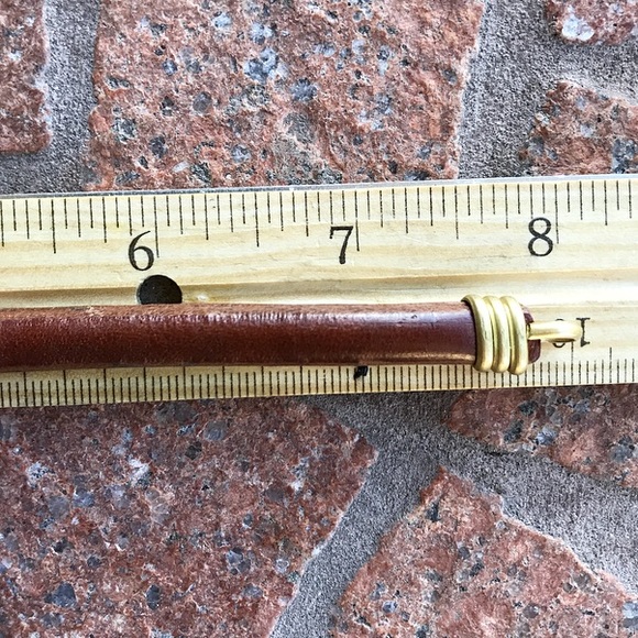 SOLD brown genuine leather copper wire bracelet - Picture 5 of 8